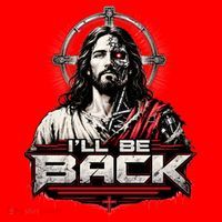 I’ll Be Back Cyber Jesus Santa Hat thumb 1