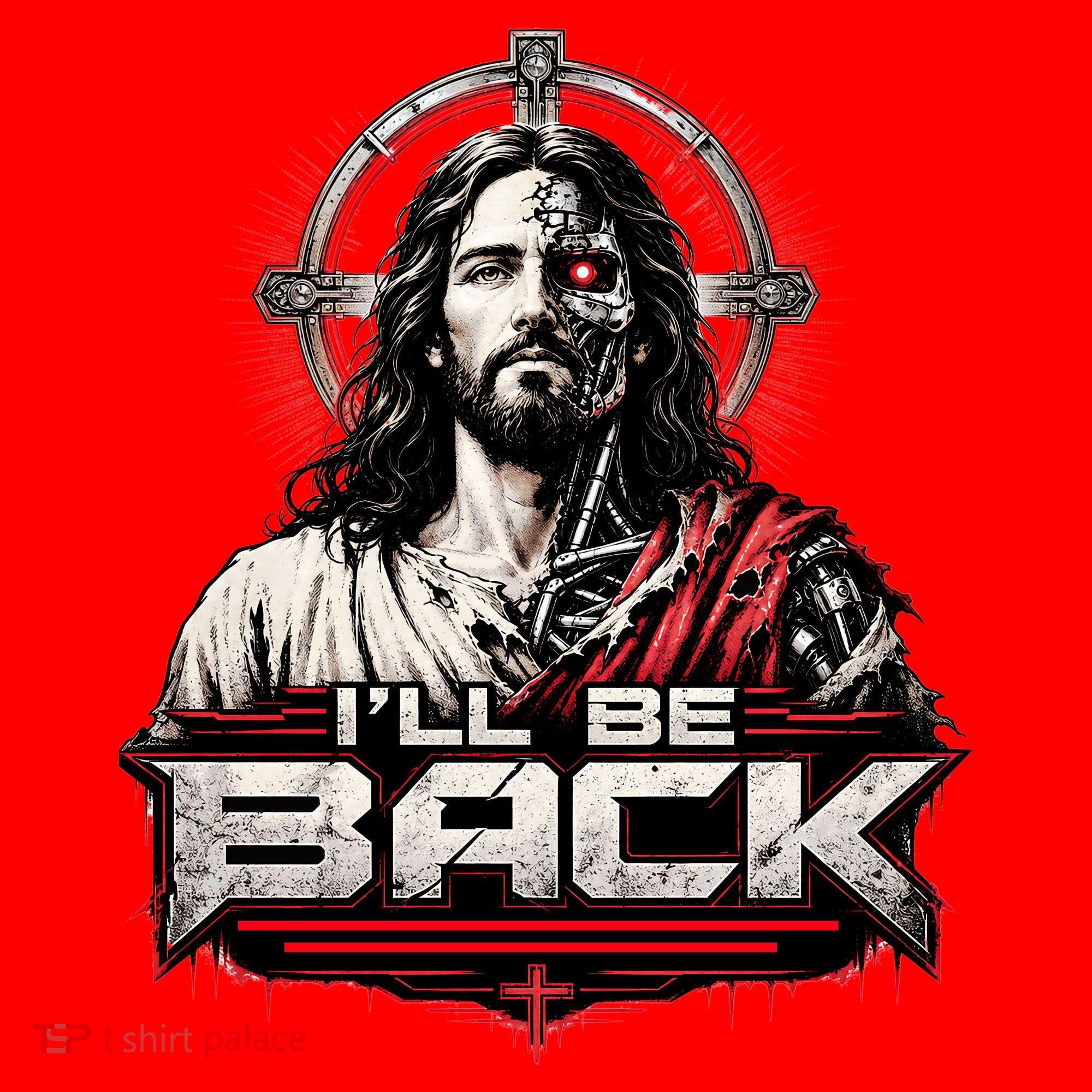 I’ll Be Back Cyber Jesus Santa Hat