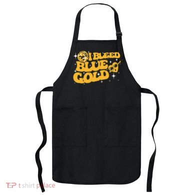 I Bleed Blue & Golds Back To School Game Sport Spirit Apron