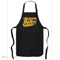 I Bleed Blue & Golds Back To School Game Sport Spirit Apron thumb 0