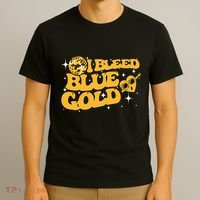 I Bleed Blue & Golds Back To School Game Sport Spirit T-Shirt thumb 3