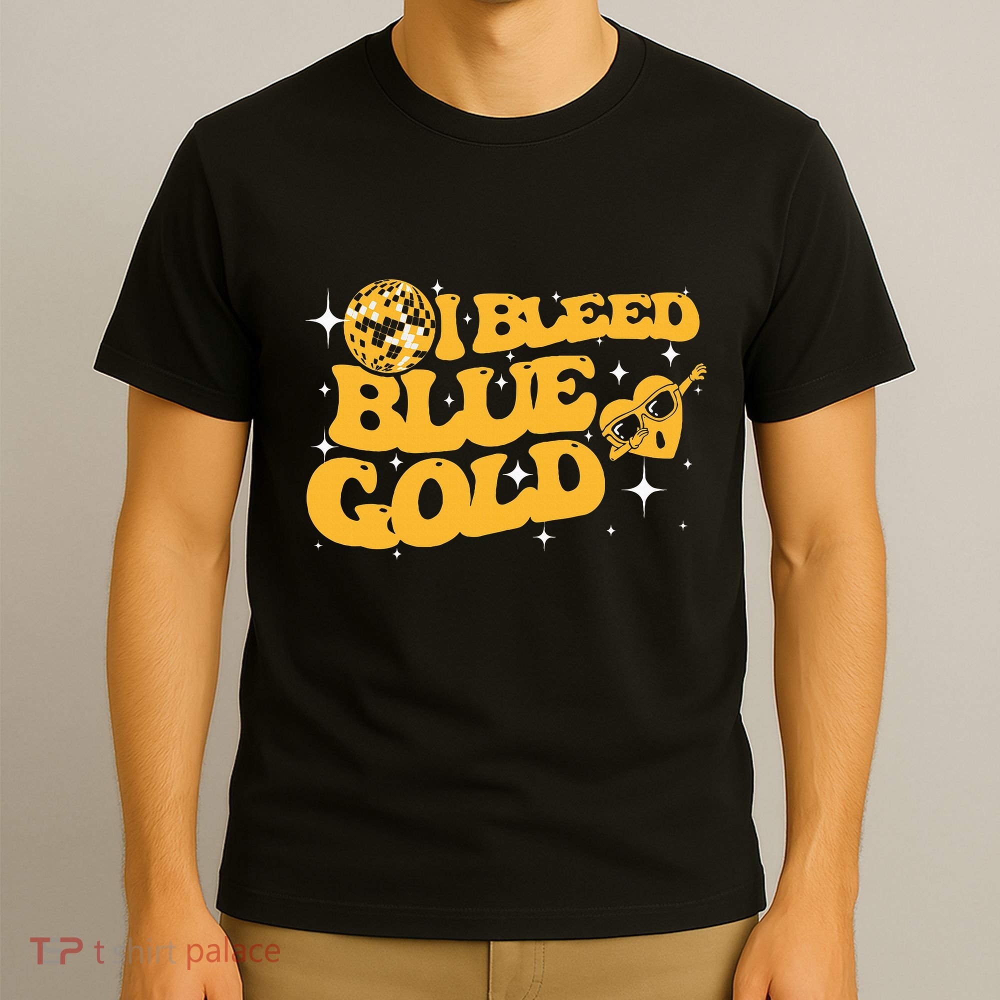 I Bleed Blue & Golds Back To School Game Sport Spirit T-Shirt
