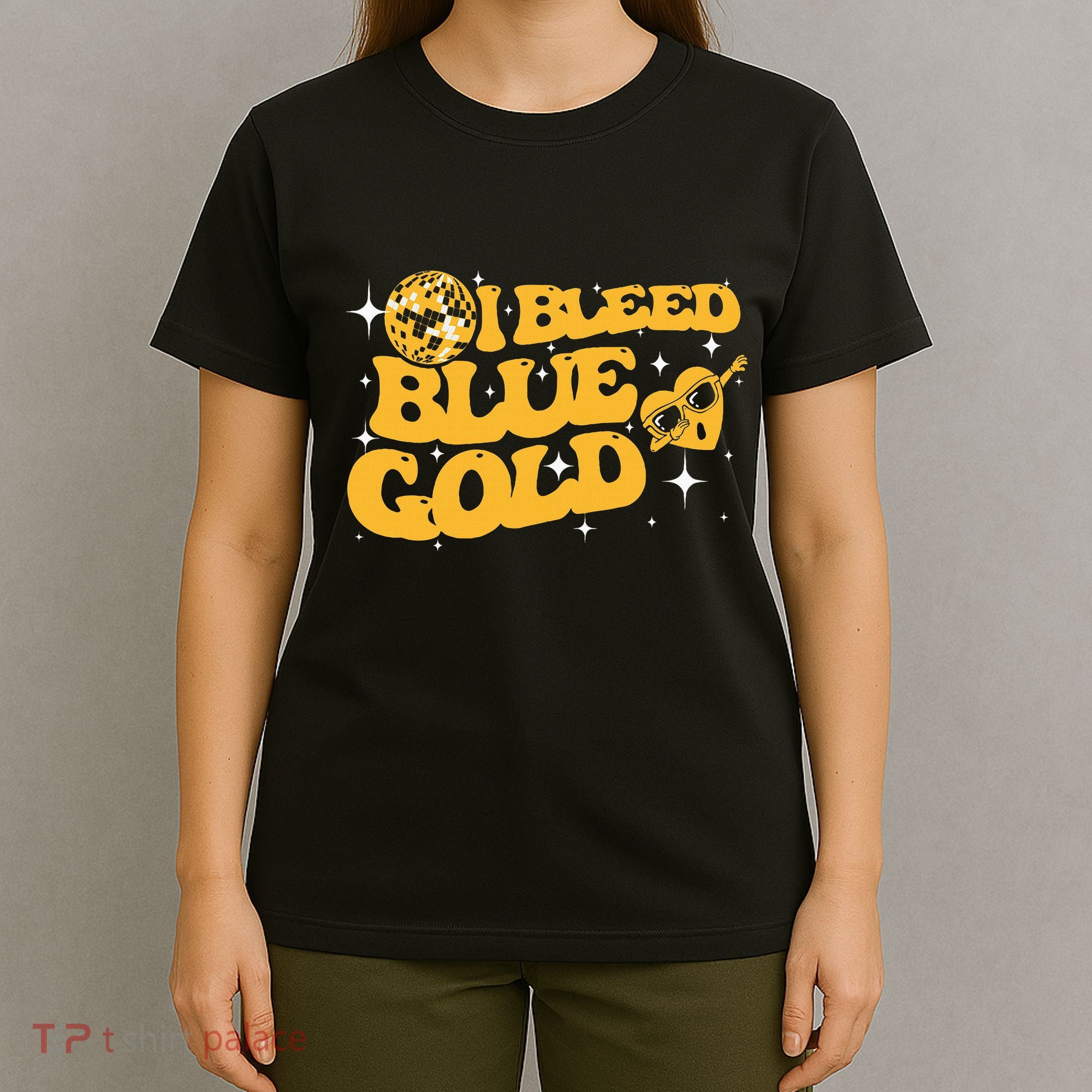 I Bleed Blue & Golds Back To School Game Sport Spirit T-Shirt