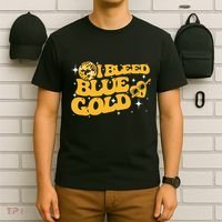 I Bleed Blue & Golds Back To School Game Sport Spirit T-Shirt thumb 6