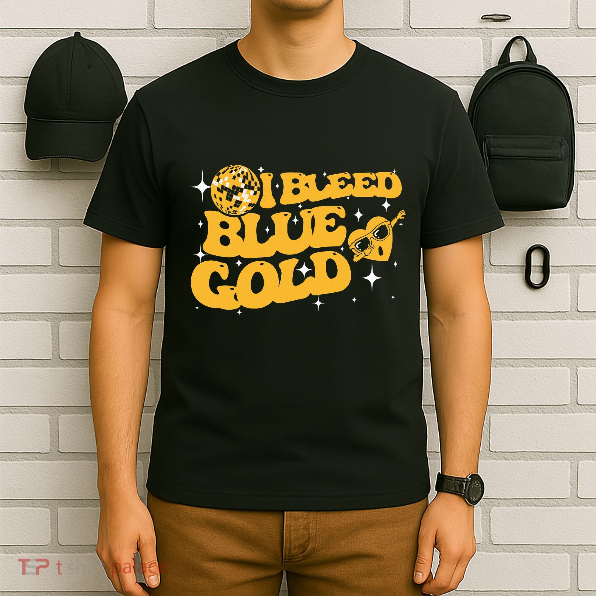 I Bleed Blue & Golds Back To School Game Sport Spirit T-Shirt