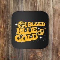 I Bleed Blue & Golds Back To School Game Sport Spirit Coaster thumb 0
