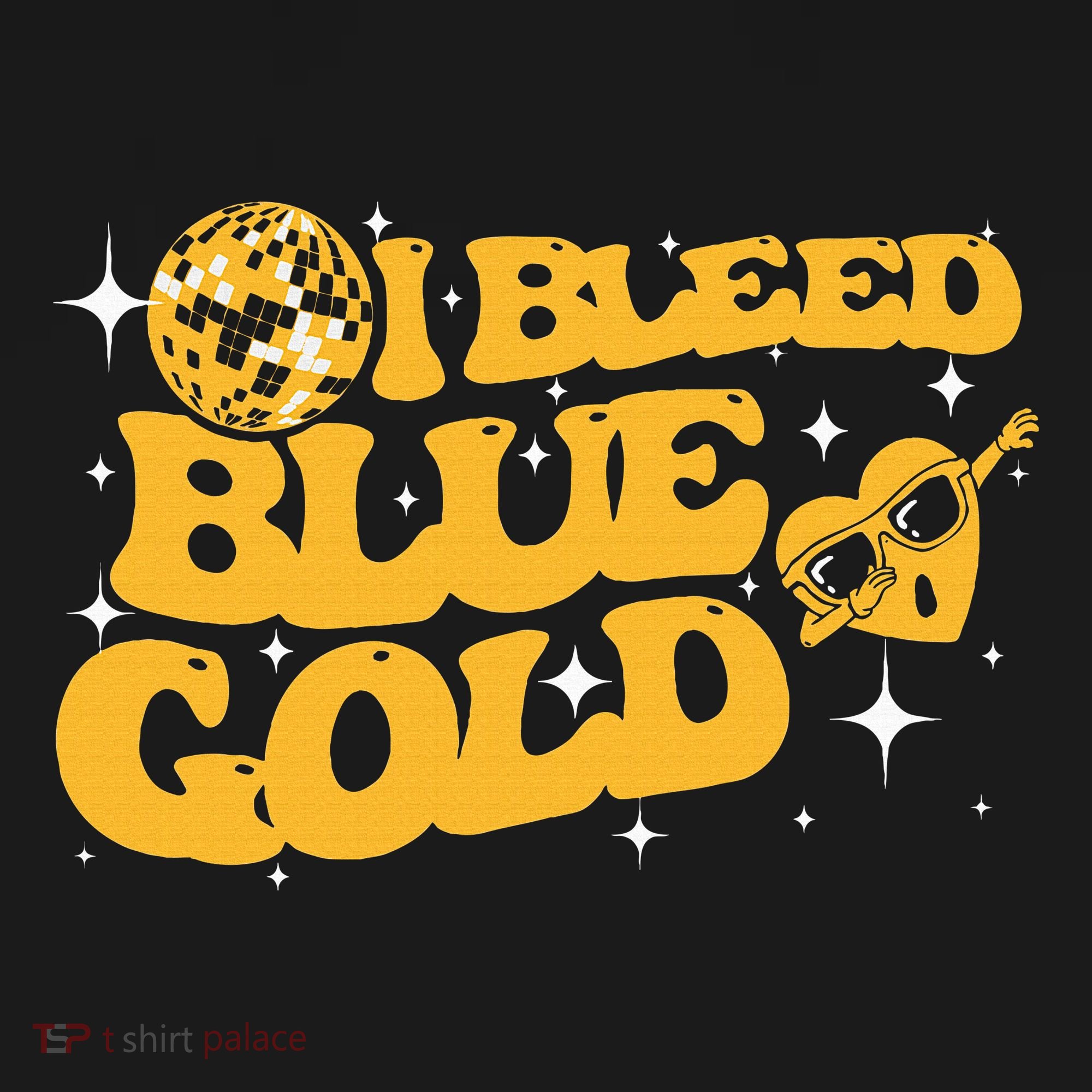 I Bleed Blue & Golds Back To School Game Sport Spirit Coaster