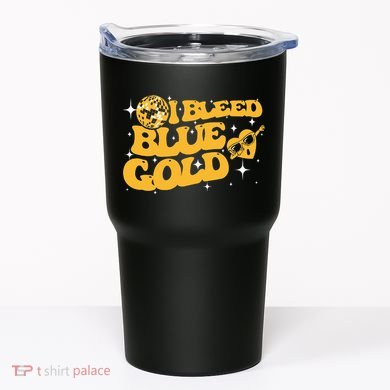 I Bleed Blue & Golds Back To School Game Sport Spirit Tumbler