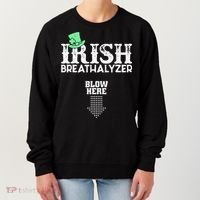 Irish Breathalyzer Blow Here St Patrick's Day Women's Sweatshirt thumb 0