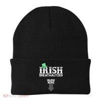 Irish Breathalyzer Blow Here St Patrick's Day Beanie thumb 0