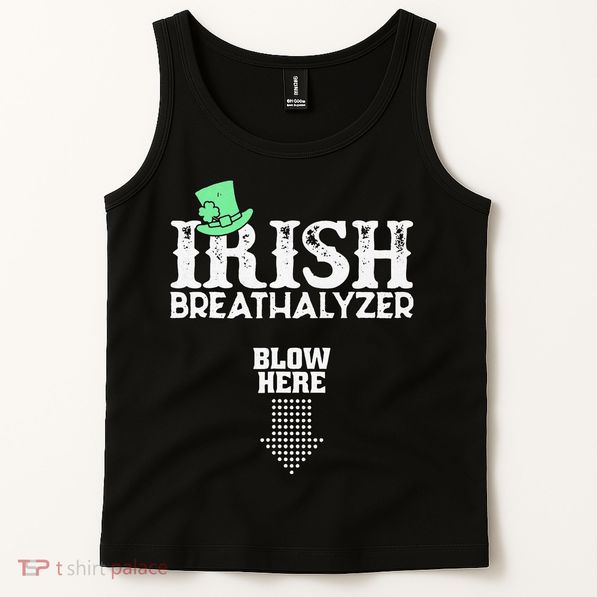 Irish Breathalyzer Blow Here St Patrick's Day Tank Top