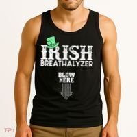 Irish Breathalyzer Blow Here St Patrick's Day Tank Top thumb 3