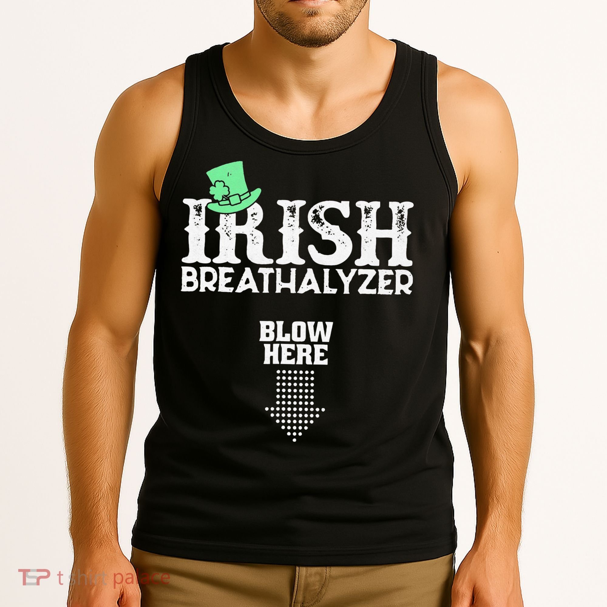 Irish Breathalyzer Blow Here St Patrick's Day Tank Top