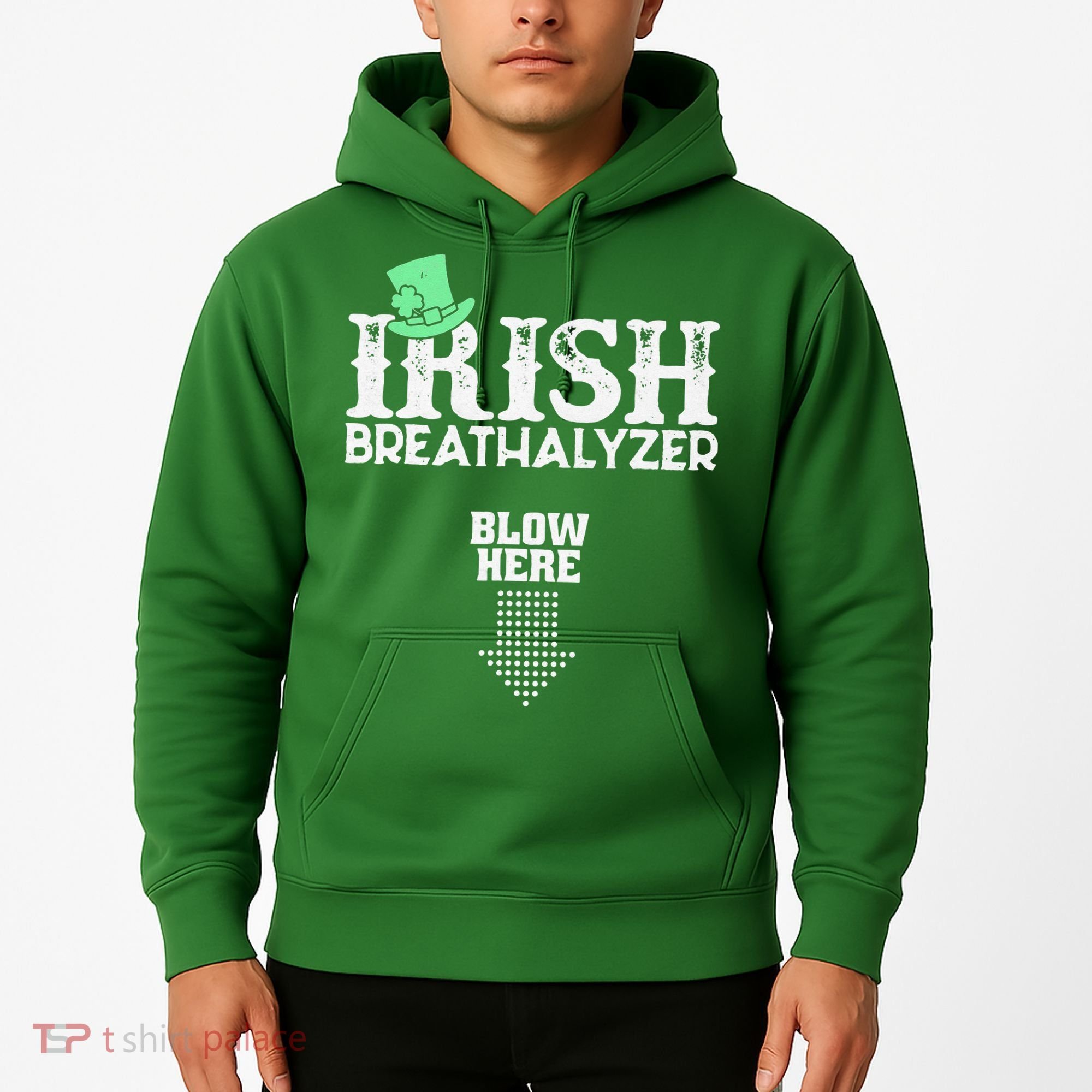 Irish Breathalyzer Blow Here St Patrick's Day Hoodie