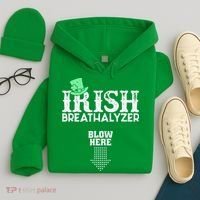 Irish Breathalyzer Blow Here St Patrick's Day Hoodie thumb 4
