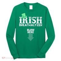 Irish Breathalyzer Blow Here St Patrick's Day Long Sleeve Shirt thumb 0