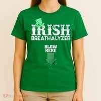 Irish Breathalyzer Blow Here St Patrick's Day T-Shirt thumb 4