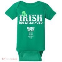 Irish Breathalyzer Blow Here St Patrick's Day Baby Bodysuit thumb 0