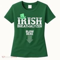 Irish Breathalyzer Blow Here St Patrick's Day Women's T-Shirt thumb 0