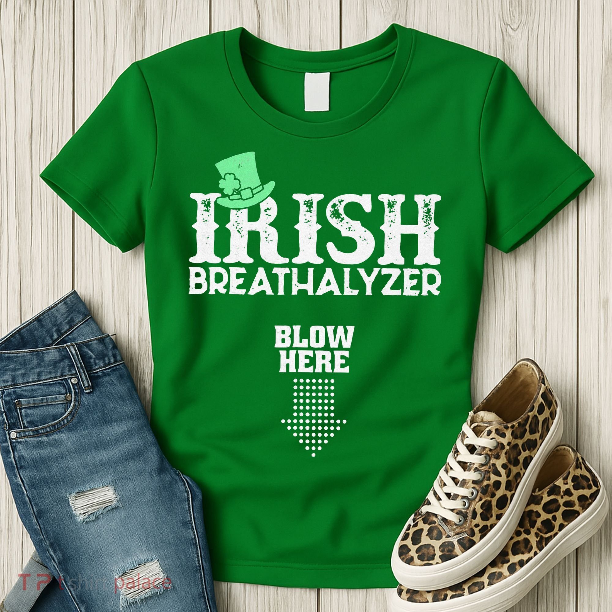 Irish Breathalyzer Blow Here St Patrick's Day Women's T-Shirt