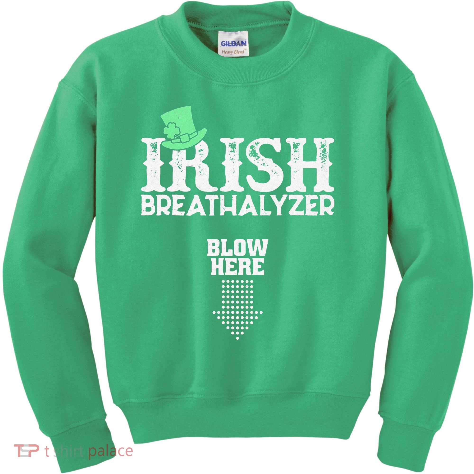 Irish Breathalyzer Blow Here St Patrick's Day Kids Sweatshirt