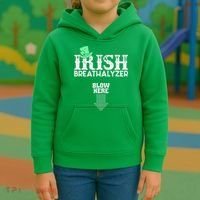 Irish Breathalyzer Blow Here St Patrick's Day Kids Hoodie thumb 3