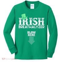 Irish Breathalyzer Blow Here St Patrick's Day Kids Long Sleeve Shirt thumb 0