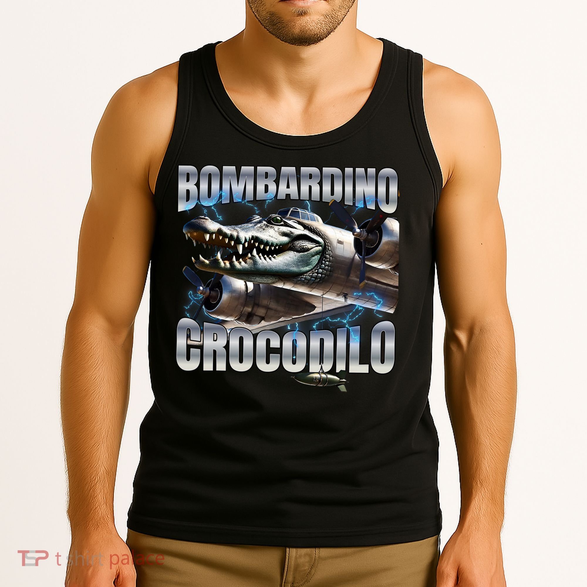 Italian Brainrot Bombardino Crocodilo Tank Top