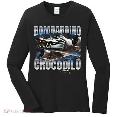 Italian Brainrot Bombardino Crocodilo Women's Long Sleeve Shirt