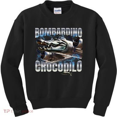 Italian Brainrot Bombardino Crocodilo Kids Sweatshirt