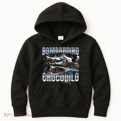 Italian Brainrot Bombardino Crocodilo Kids Hoodie