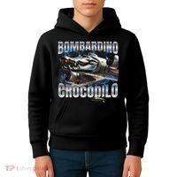 Italian Brainrot Bombardino Crocodilo Kids Hoodie thumb 4