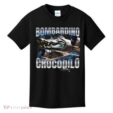 Italian Brainrot Bombardino Crocodilo Kids T-Shirt