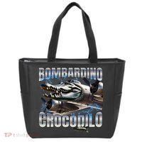 Italian Brainrot Bombardino Crocodilo Tote Bag thumb 0