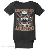 Italian Brainrot Cappuccino Assassino, Funny Cappuccino Meme Baby Bodysuit thumb 0