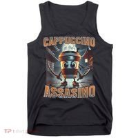 Italian Brainrot Cappuccino Assassino, Funny Cappuccino Meme Tank Top thumb 0