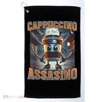 Italian Brainrot Cappuccino Assassino, Funny Cappuccino Meme Golf Towel thumb 0