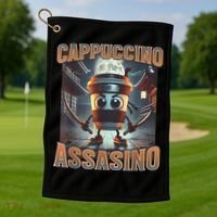 Italian Brainrot Cappuccino Assassino, Funny Cappuccino Meme Golf Towel thumb 1