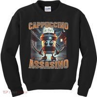 Italian Brainrot Cappuccino Assassino, Funny Cappuccino Meme Kids Sweatshirt thumb 0