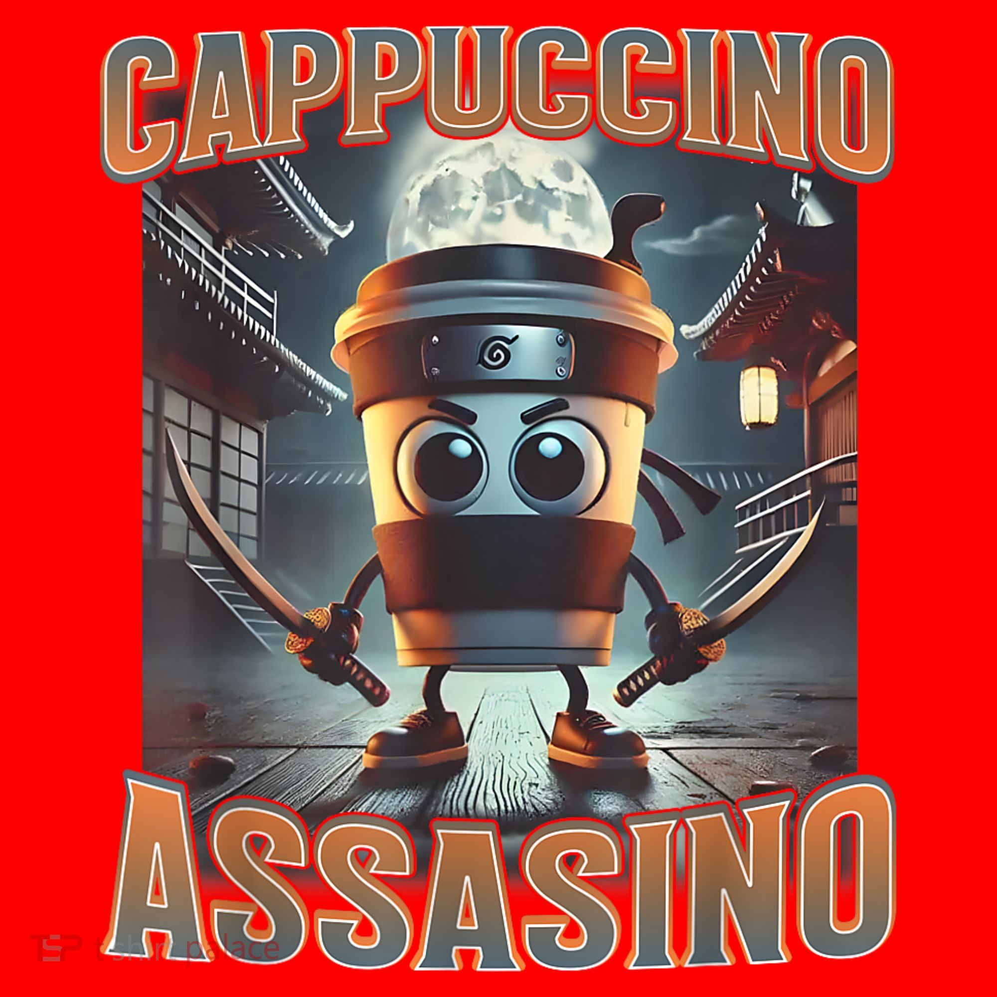 Italian Brainrot Cappuccino Assassino, Funny Cappuccino Meme Santa Hat