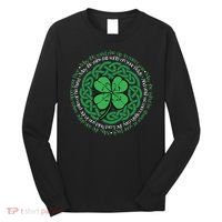 Irish Blessing, Celtic Knot & 4Leaf Clover Luck Long Sleeve Shirt thumb 0