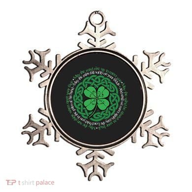 Irish Blessing, Celtic Knot & 4Leaf Clover Luck Ornament