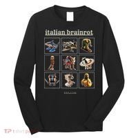 Italian Brainrot Characaters Meme Gen Z Funny Humor Long Sleeve Shirt thumb 0