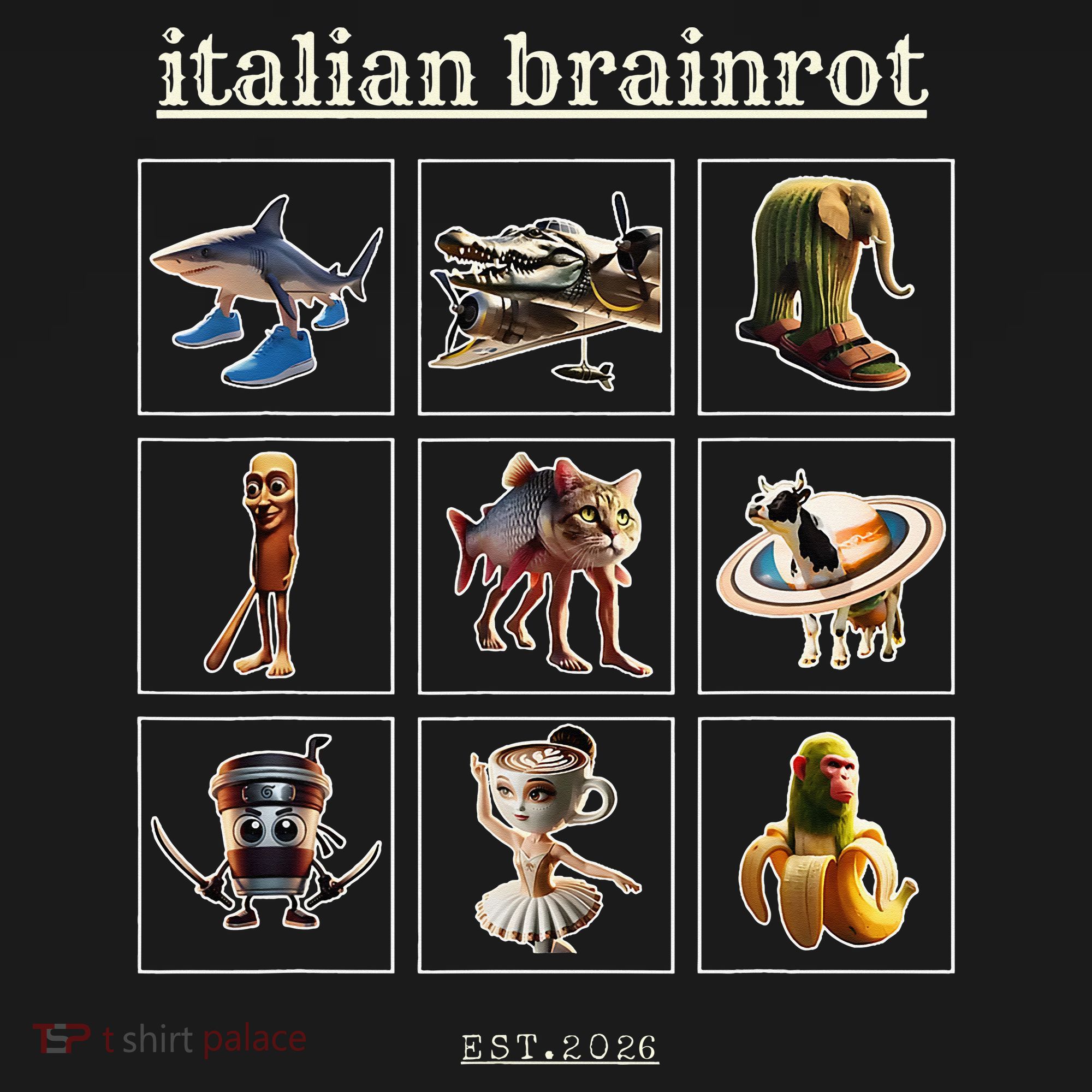 Italian Brainrot Characaters Meme Gen Z Funny Humor Sweatshirt
