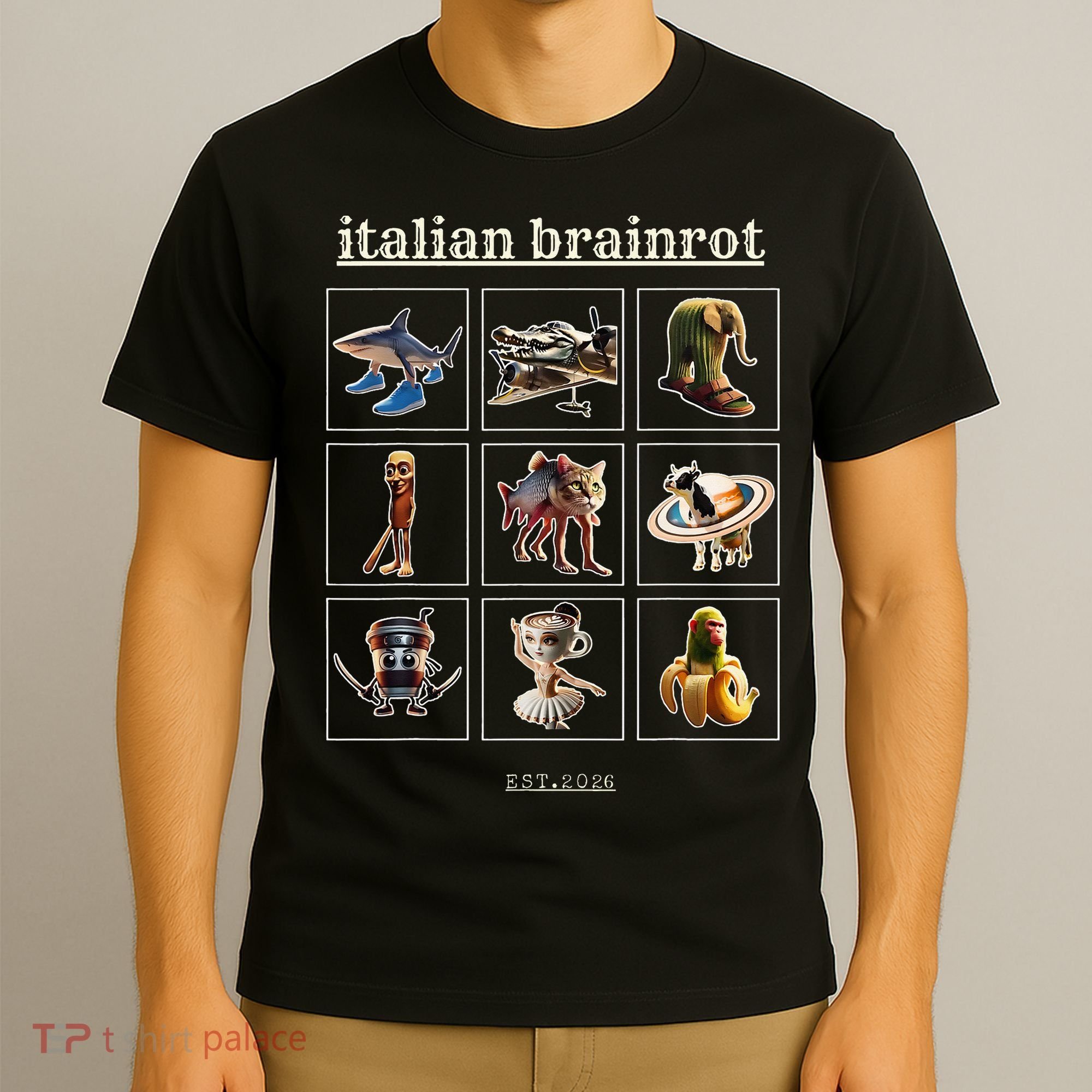 Italian Brainrot Characaters Meme Gen Z Funny Humor T-Shirt