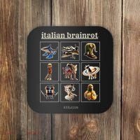 Italian Brainrot Characaters Meme Gen Z Funny Humor Coaster thumb 0