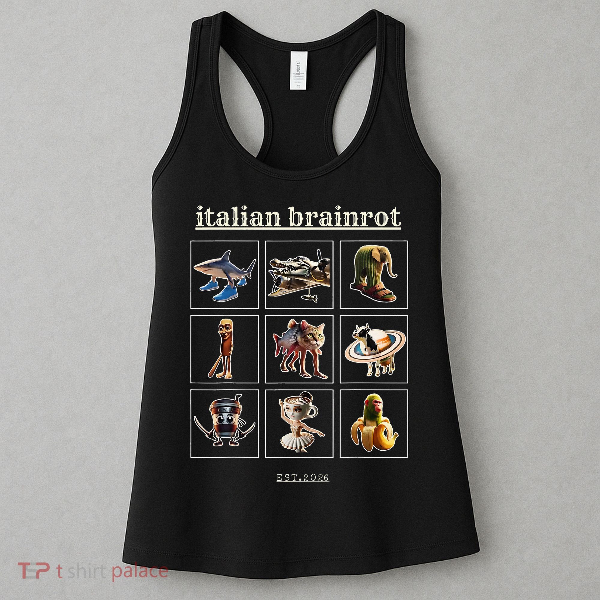 Italian Brainrot Characaters Meme Gen Z Funny Humor Women's Tank Top