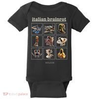 Italian Brainrot Characaters Meme Gen Z Funny Humor Baby Bodysuit thumb 0