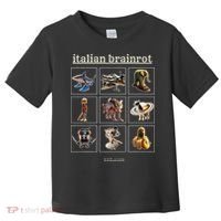 Italian Brainrot Characaters Meme Gen Z Funny Humor Toddler T-Shirt thumb 0