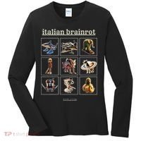 Italian Brainrot Characaters Meme Gen Z Funny Humor Women's Long Sleeve Shirt thumb 0